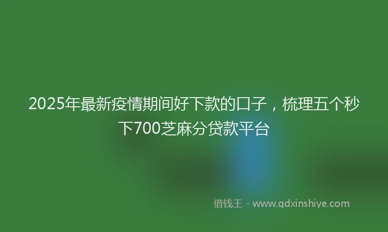 2025年最新疫情期间好下款的口子，梳理五个秒下700芝麻分贷款平台