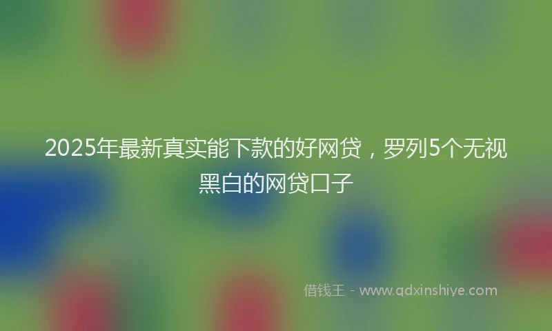 2025年最新真实能下款的好网贷，罗列5个无视黑白的网贷口子
