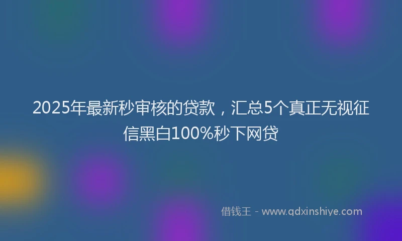 2025年最新秒审核的贷款，汇总5个真正无视征信黑白100%秒下网贷