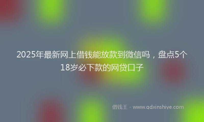 2025年最新网上借钱能放款到微信吗，盘点5个18岁必下款的网贷口子