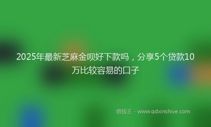 2025年最新芝麻金呗好下款吗，分享5个贷款10万比较容易的口子