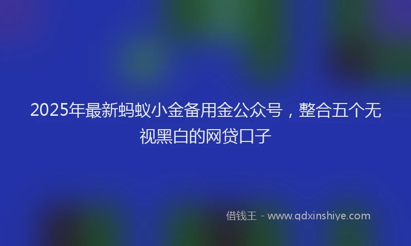 2025年最新蚂蚁小金备用金公众号，整合五个无视黑白的网贷口子