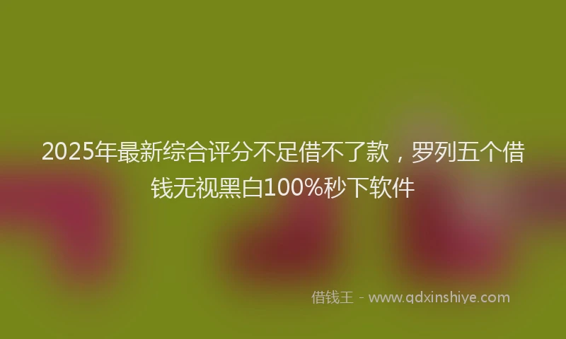 2025年最新综合评分不足借不了款，罗列五个借钱无视黑白100%秒下软件