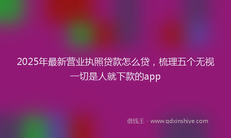 2025年最新营业执照贷款怎么贷，梳理五个无视一切是人就下款的app