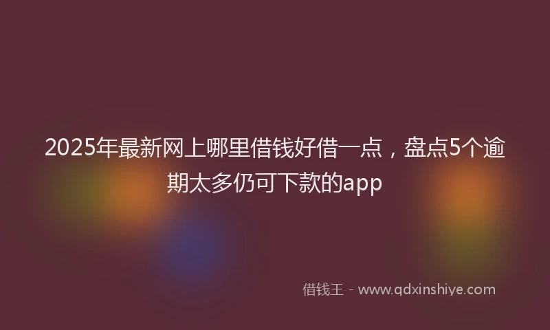 2025年最新网上哪里借钱好借一点，盘点5个逾期太多仍可下款的app