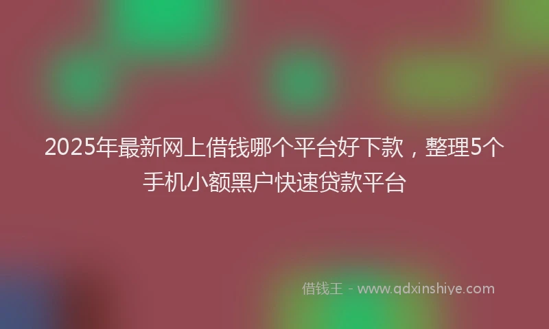2025年最新网上借钱哪个平台好下款，整理5个手机小额黑户快速贷款平台