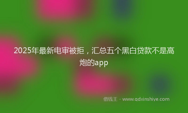2025年最新电审被拒，汇总五个黑白贷款不是高炮的app