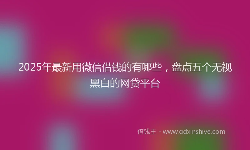 2025年最新用微信借钱的有哪些，盘点五个无视黑白的网贷平台