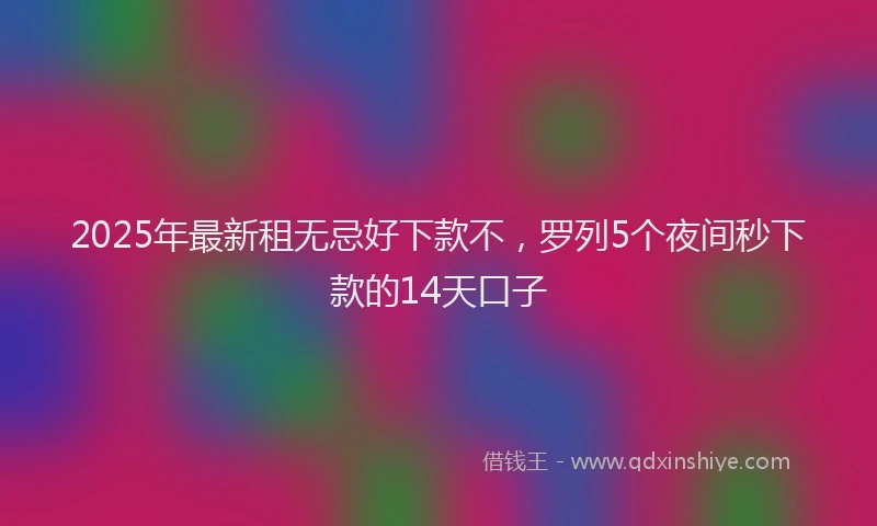 2025年最新租无忌好下款不，罗列5个夜间秒下款的14天口子