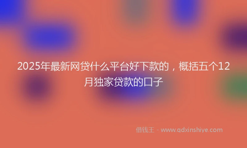 2025年最新网贷什么平台好下款的，概括五个12月独家贷款的口子
