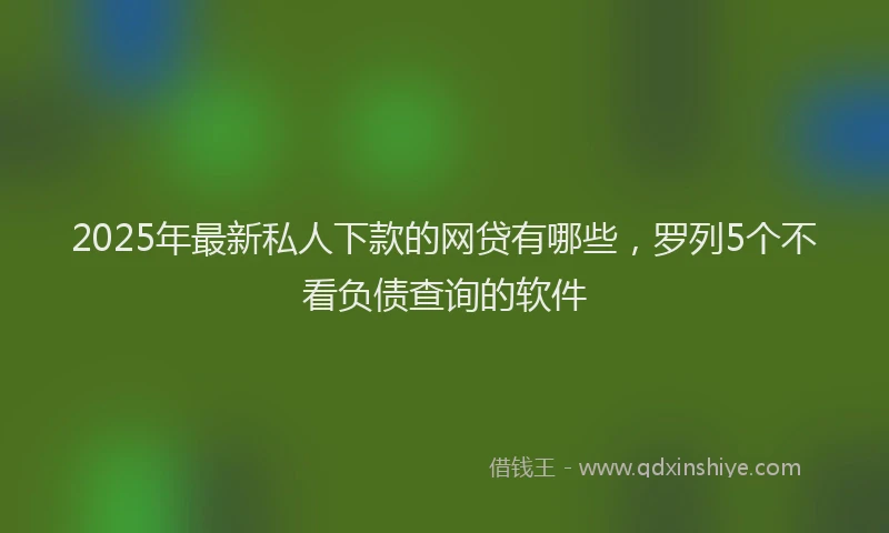 2025年最新私人下款的网贷有哪些，罗列5个不看负债查询的软件