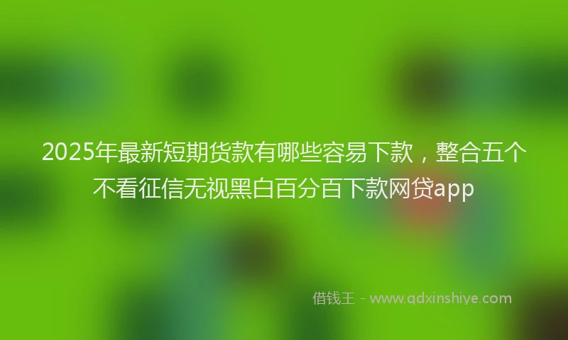 2025年最新短期货款有哪些容易下款，整合五个不看征信无视黑白百分百下款网贷app