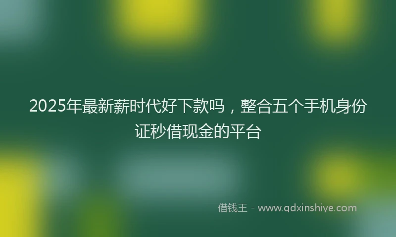 2025年最新薪时代好下款吗，整合五个手机身份证秒借现金的平台
