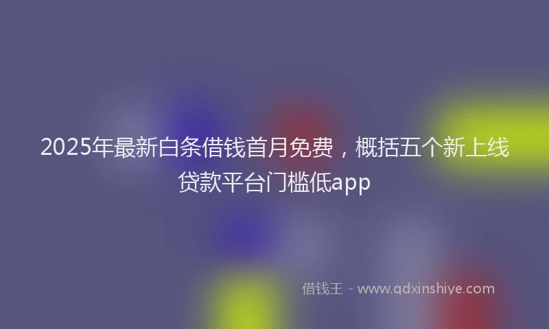 2025年最新白条借钱首月免费，概括五个新上线贷款平台门槛低app