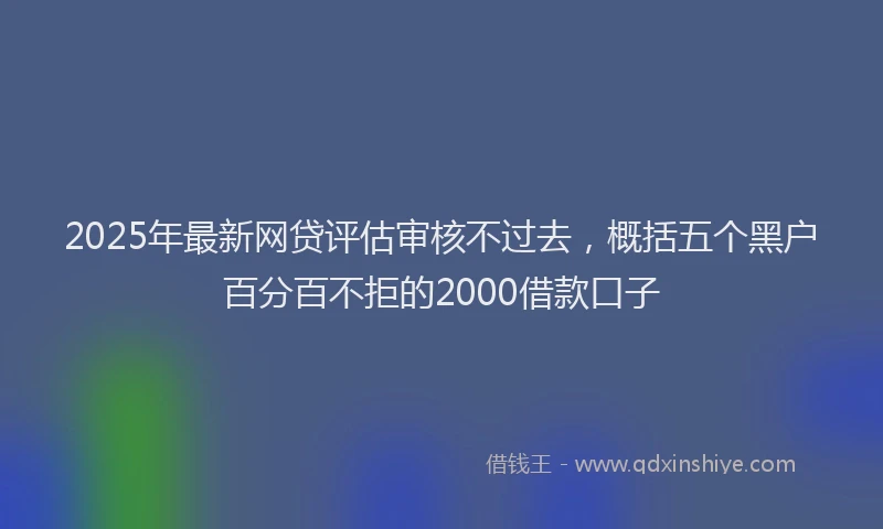 2025年最新网贷评估审核不过去，概括五个黑户百分百不拒的2000借款口子