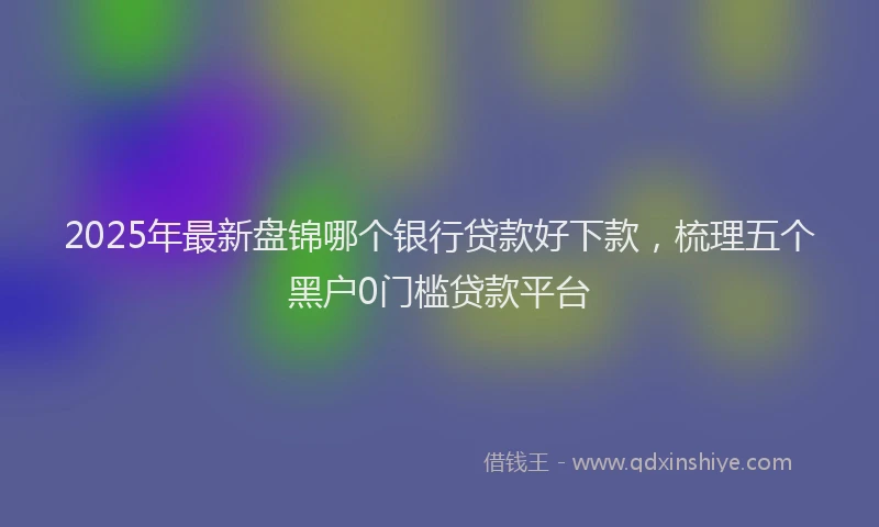 2025年最新盘锦哪个银行贷款好下款，梳理五个黑户0门槛贷款平台