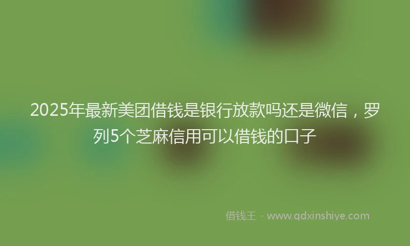 2025年最新美团借钱是银行放款吗还是微信，罗列5个芝麻信用可以借钱的口子