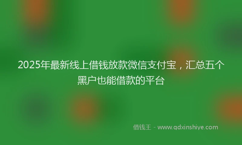 2025年最新线上借钱放款微信支付宝，汇总五个黑户也能借款的平台