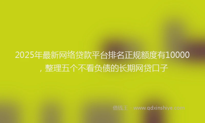 2025年最新网络贷款平台排名正规额度有10000，整理五个不看负债的长期网贷口子