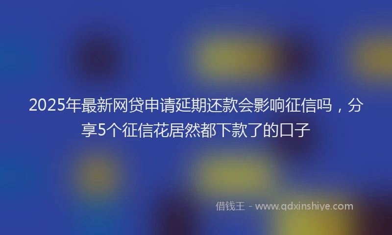2025年最新网贷申请延期还款会影响征信吗，分享5个征信花居然都下款了的口子