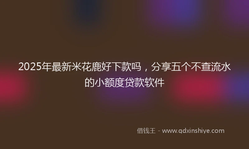 2025年最新米花鹿好下款吗，分享五个不查流水的小额度贷款软件