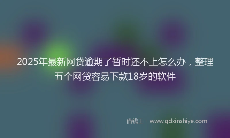 2025年最新网贷逾期了暂时还不上怎么办，整理五个网贷容易下款18岁的软件
