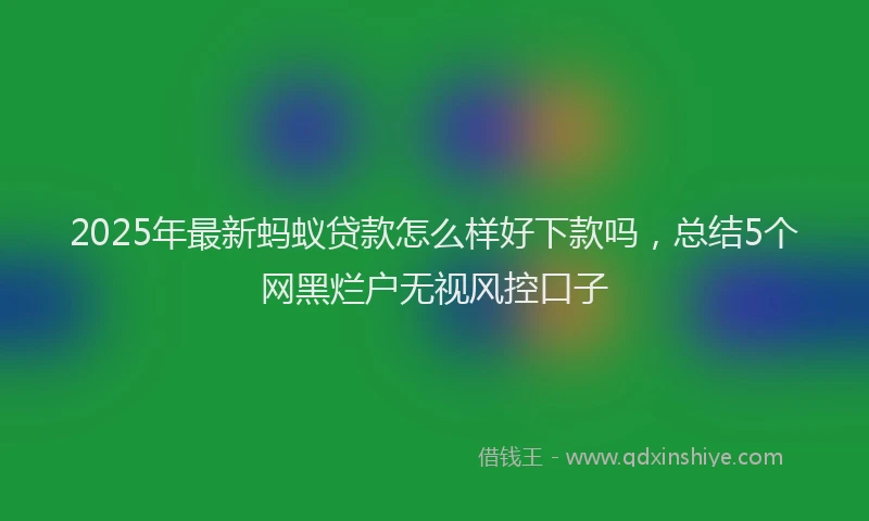 2025年最新蚂蚁贷款怎么样好下款吗，总结5个网黑烂户无视风控口子