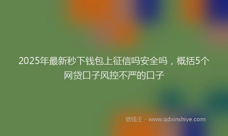 2025年最新秒下钱包上征信吗安全吗，概括5个网贷口子风控不严的口子