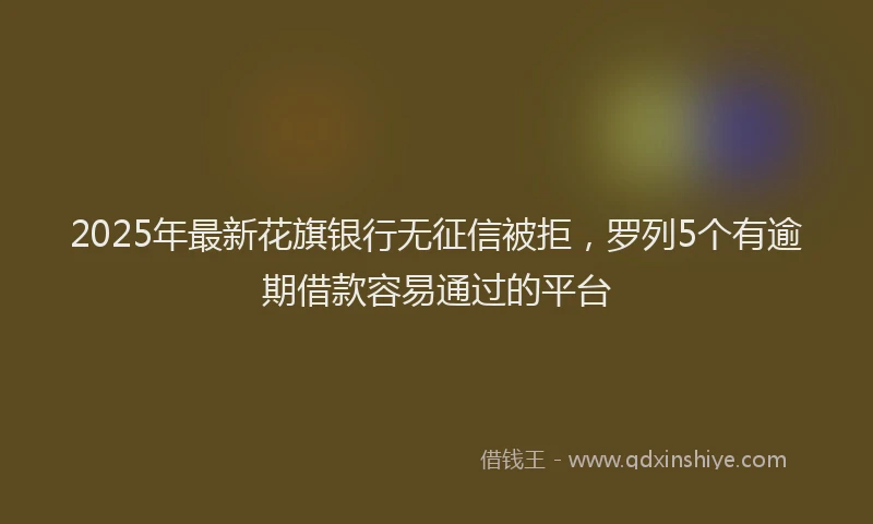 2025年最新花旗银行无征信被拒，罗列5个有逾期借款容易通过的平台