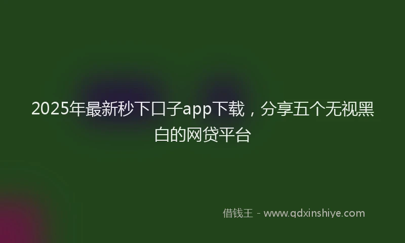 2025年最新秒下口子app下载，分享五个无视黑白的网贷平台