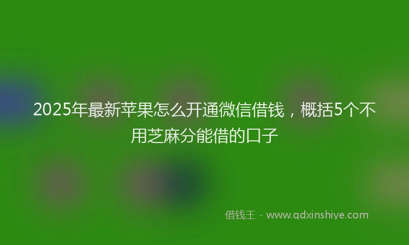 2025年最新苹果怎么开通微信借钱，概括5个不用芝麻分能借的口子