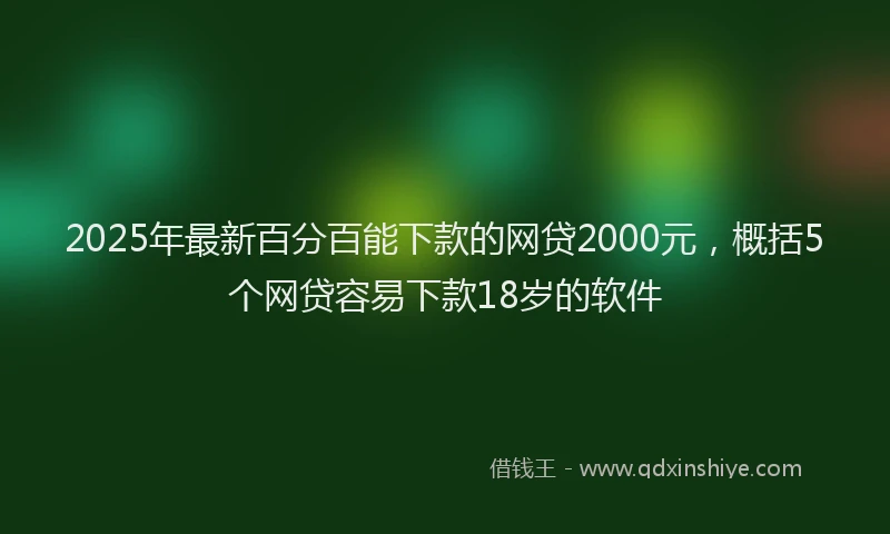 2025年最新百分百能下款的网贷2000元，概括5个网贷容易下款18岁的软件
