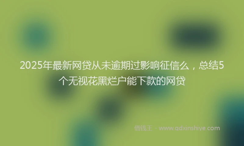 2025年最新网贷从未逾期过影响征信么，总结5个无视花黑烂户能下款的网贷