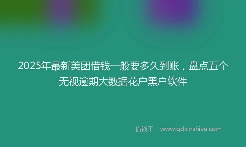 2025年最新美团借钱一般要多久到账，盘点五个无视逾期大数据花户黑户软件