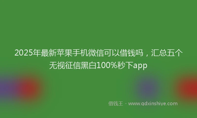 2025年最新苹果手机微信可以借钱吗，汇总五个无视征信黑白100%秒下app