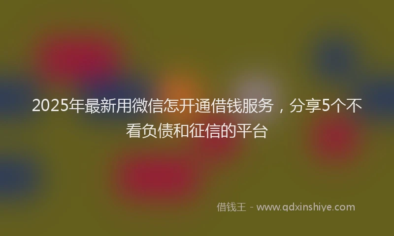 2025年最新用微信怎开通借钱服务，分享5个不看负债和征信的平台