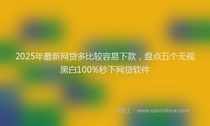 2025年最新网贷多比较容易下款，盘点五个无视黑白100%秒下网贷软件