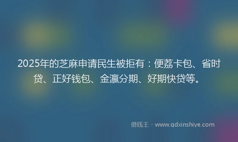 2025年的芝麻申请民生被拒有：便荔卡包、省时贷、正好钱包、金瀛分期、好期快贷等。