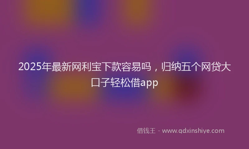 2025年最新网利宝下款容易吗，归纳五个网贷大口子轻松借app