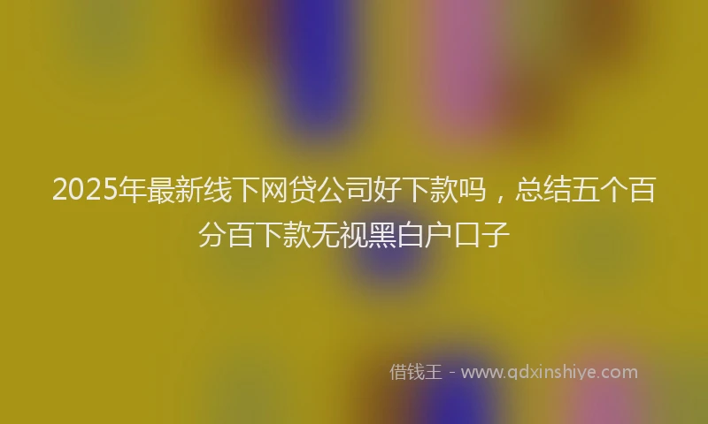 2025年最新线下网贷公司好下款吗，总结五个百分百下款无视黑白户口子