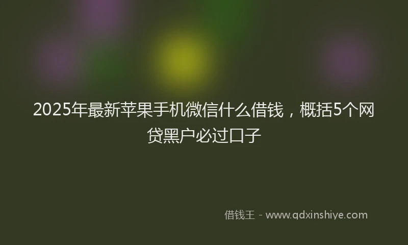 2025年最新苹果手机微信什么借钱，概括5个网贷黑户必过口子