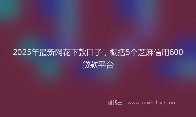2025年最新网花下款口子，概括5个芝麻信用600贷款平台