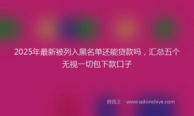 2025年最新被列入黑名单还能贷款吗，汇总五个无视一切包下款口子