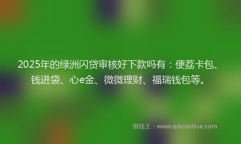 2025年的绿洲闪贷审核好下款吗有：便荔卡包、钱进袋、心e金、微微理财、福瑞钱包等。