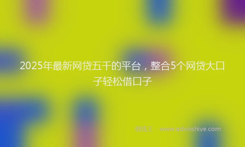 2025年最新网贷五千的平台，整合5个网贷大口子轻松借口子
