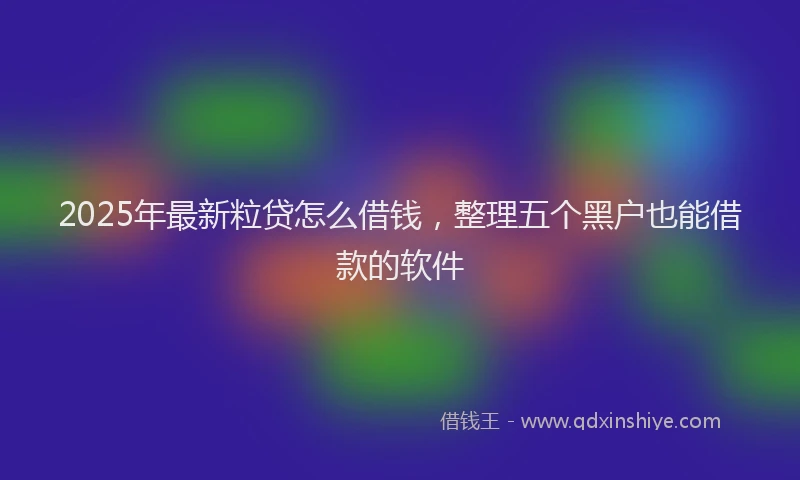 2025年最新粒贷怎么借钱，整理五个黑户也能借款的软件