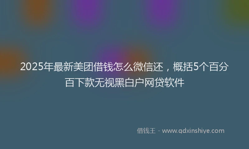 2025年最新美团借钱怎么微信还，概括5个百分百下款无视黑白户网贷软件