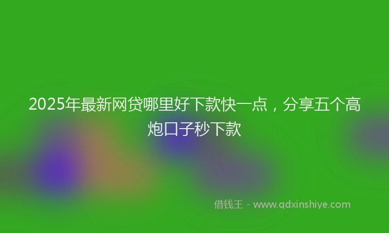 2025年最新网贷哪里好下款快一点，分享五个高炮口子秒下款