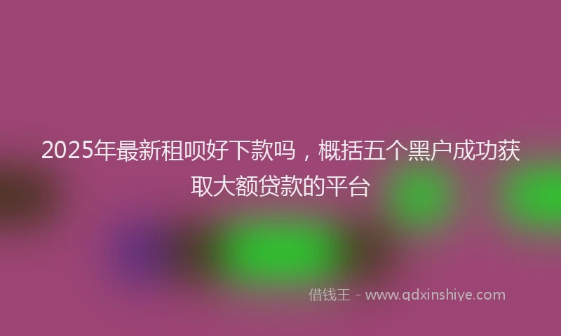 2025年最新租呗好下款吗，概括五个黑户成功获取大额贷款的平台
