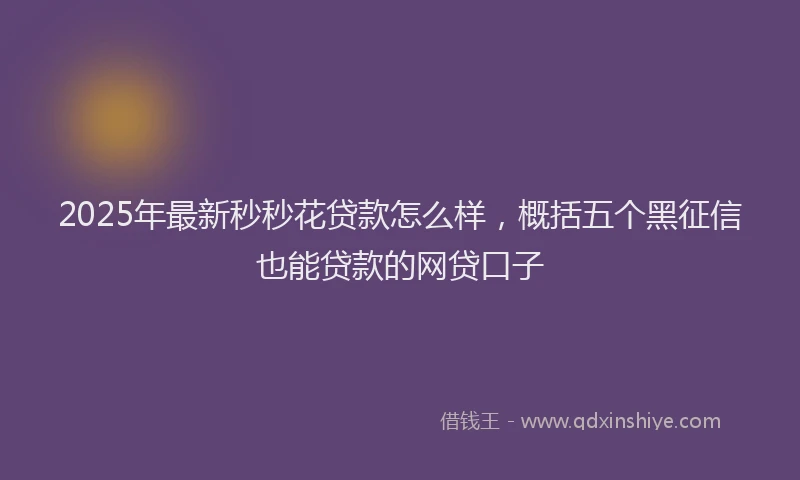 2025年最新秒秒花贷款怎么样，概括五个黑征信也能贷款的网贷口子